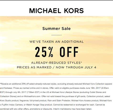 michael kors promo codes online